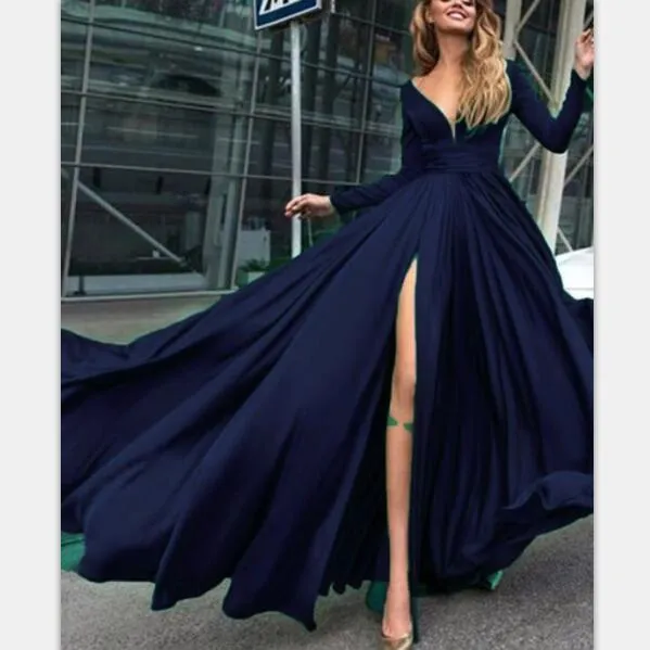 Charming Cheap Burgundy Long-sleeve Simple Long Prom Dresses, PD0948