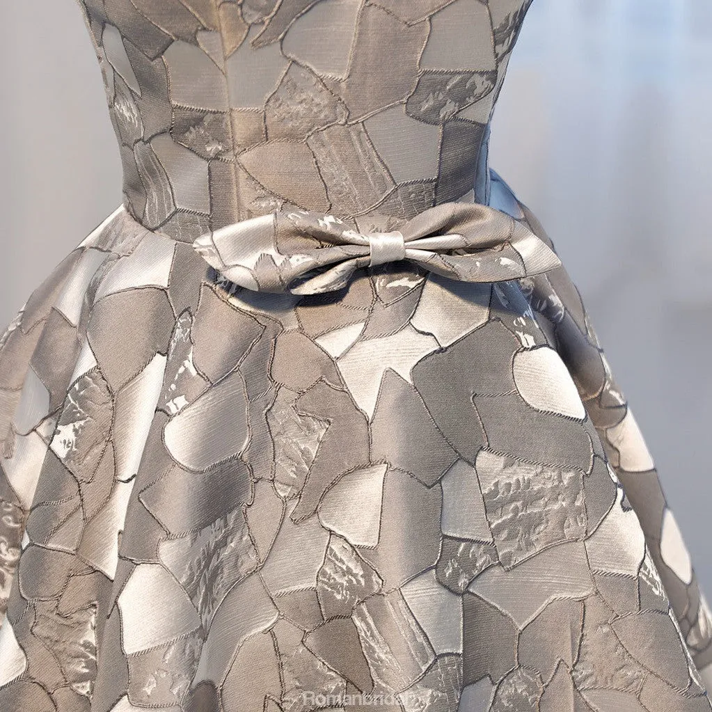 Charming V-back A-line Sleeveless Zipper Back Simple Homecoming Dresses, HD0388