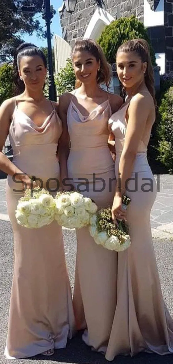 Cheap Spaghetti Straps Simple Mermaid Elegant Bridesmaid Dresses WG616