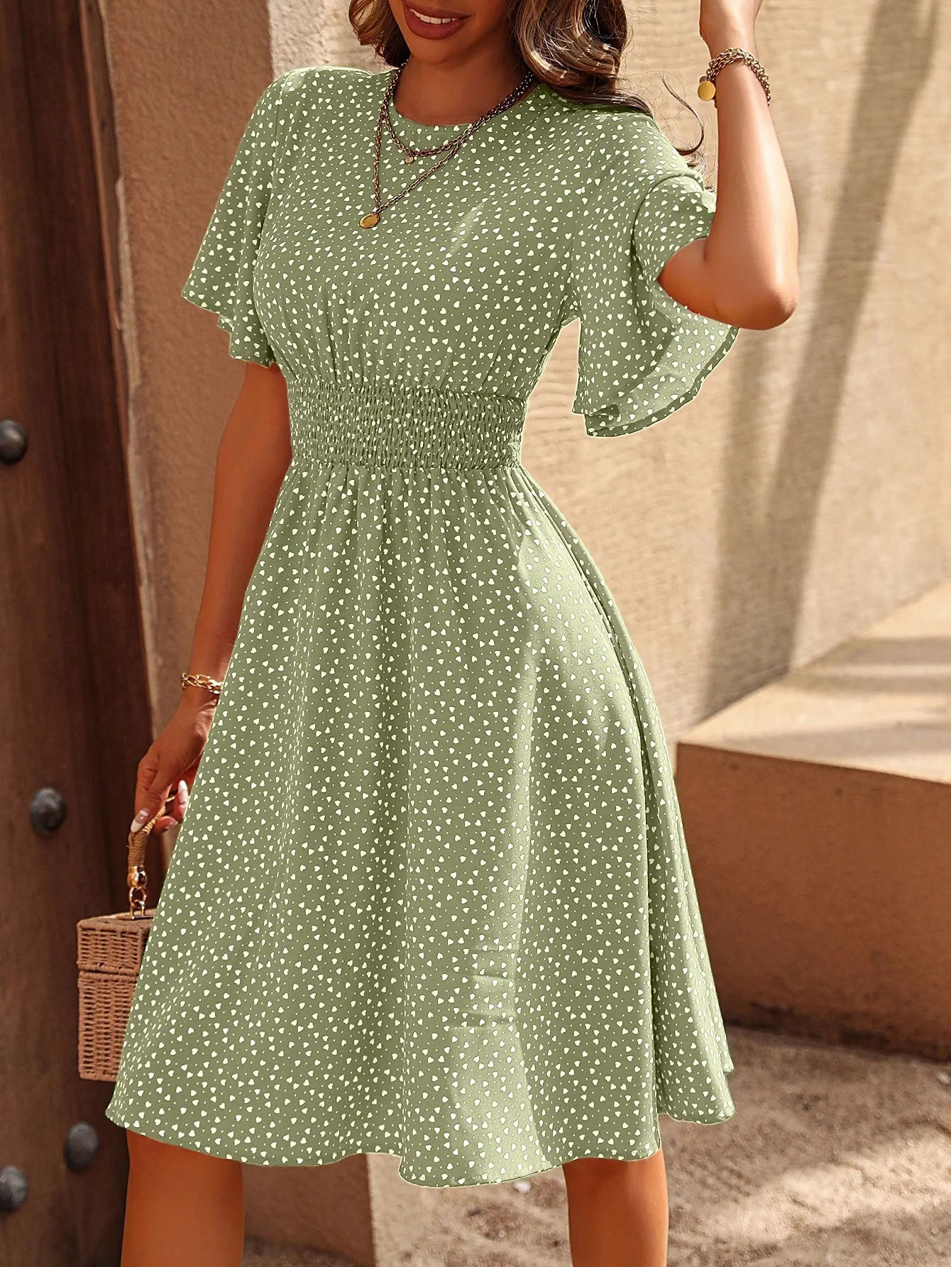 Cherry Vibes: Vestido con Estampado de Corazones en