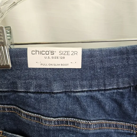 Chico's Slim Pull On Bootcut Jeans Size 12
