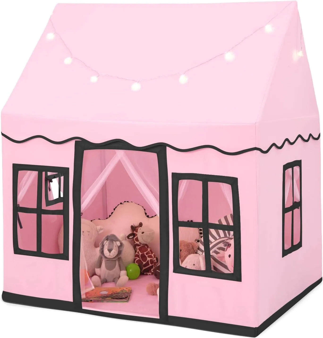 Children’s Play House | Wendy House | Windows and Fairy Lights | Cream