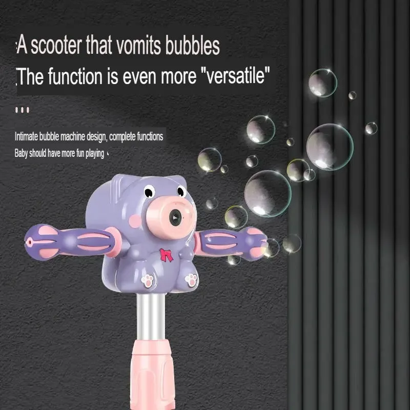 Children′s Scooty Baby Boys and Girls Flash Wheel Scooty Bubble Machine One Click Folding