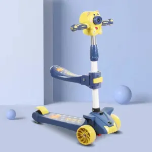 Children′s Scooty Baby Boys and Girls Flash Wheel Scooty Bubble Machine One Click Folding