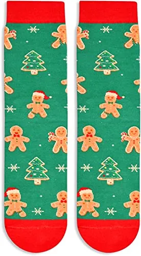 Christmas Socks, Christmas Gingerbread Socks, Xmas Gifts, Holiday Gifts, Funny Christmas Gifts for Men Women, Santa Gift Stocking Stuffer