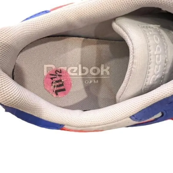 Classic Nylon Reebok’s  Suede Blue/White /Flash Red NWOB Size 10.5 Casual Preppy