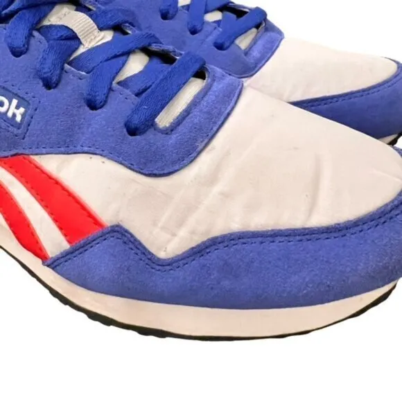 Classic Nylon Reebok’s  Suede Blue/White /Flash Red NWOB Size 10.5 Casual Preppy