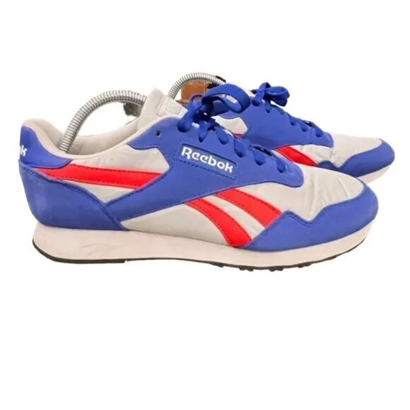 Classic Nylon Reebok’s  Suede Blue/White /Flash Red NWOB Size 10.5 Casual Preppy
