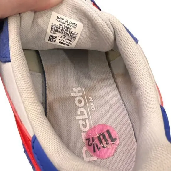 Classic Nylon Reebok’s  Suede Blue/White /Flash Red NWOB Size 10.5 Casual Preppy