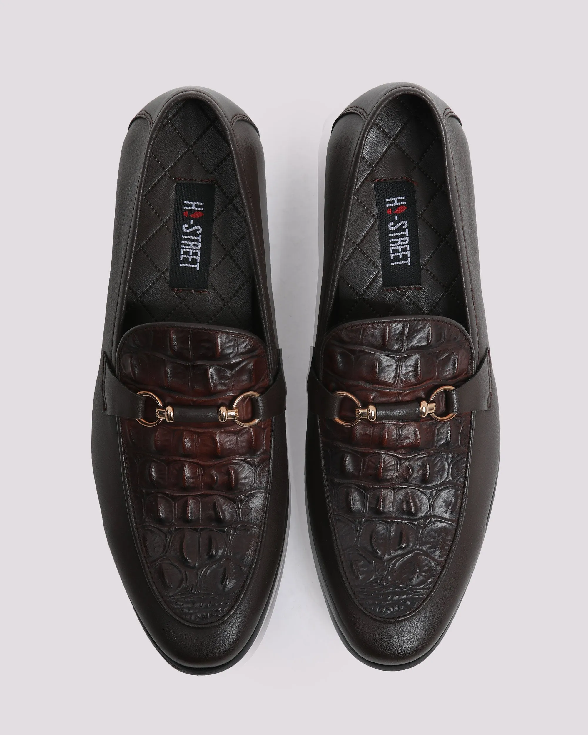 COFFEE TEXTURE BUCKLE SHOES