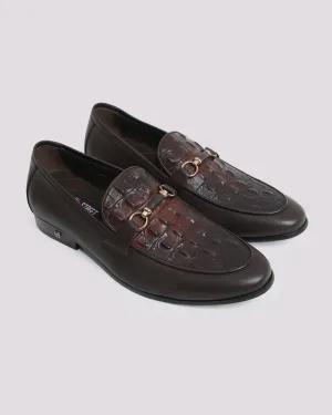 COFFEE TEXTURE BUCKLE SHOES