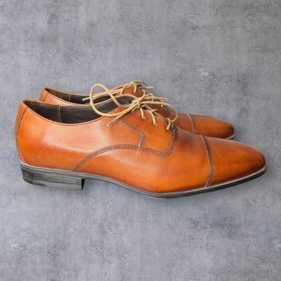 Cole Haan Cognac Brown Leather Cap Toe Oxford – Size 11M
