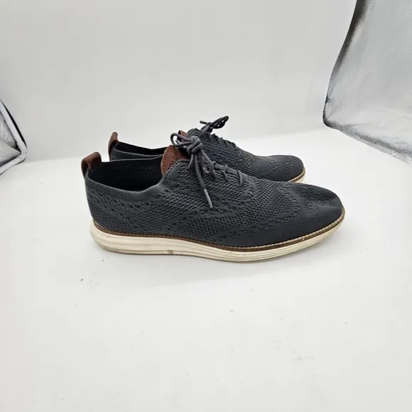 Cole Haan Shoes Mens 9 M Original Grand Stitchlite Wingtip Oxford Gray Blueish