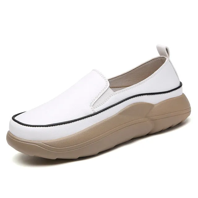 Comfort Halbschuhe mit klobiger Sohle