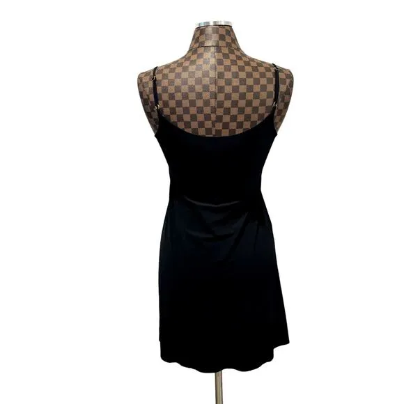 Commando Black Mini Cami Slip Dress M/L Slimming Body Shaper Her Look Classic