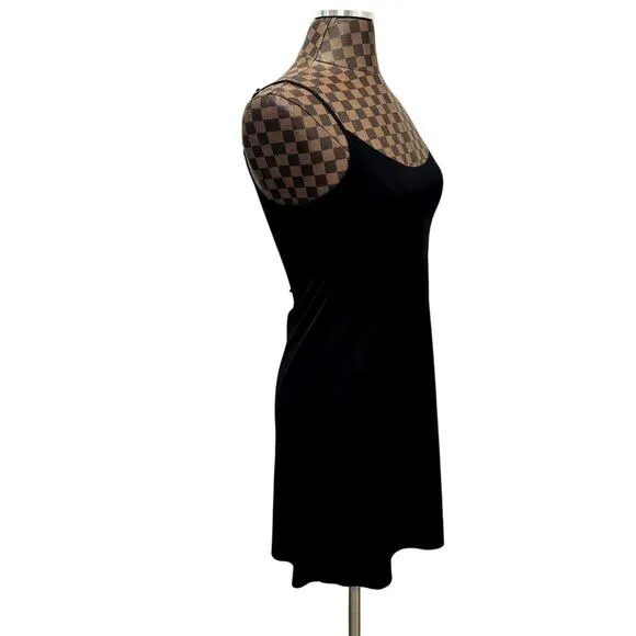 Commando Black Mini Cami Slip Dress M/L Slimming Body Shaper Her Look Classic