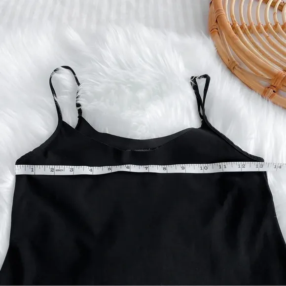 Commando Classic Mini Cami Slip Dress Black Adjustable Straps Her Look S/M