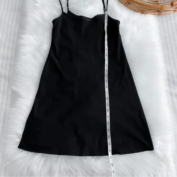 Commando Classic Mini Cami Slip Dress Black Adjustable Straps Her Look S/M