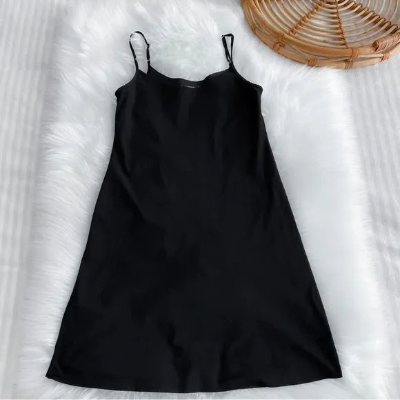 Commando Classic Mini Cami Slip Dress Black Adjustable Straps Her Look S/M