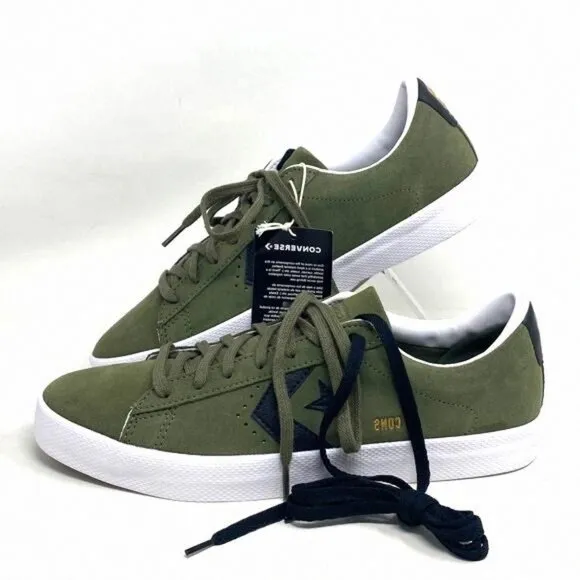 Converse Pro Leather OX Low Top Khaki Black Suede A00945C Sneakers Size Men’s
