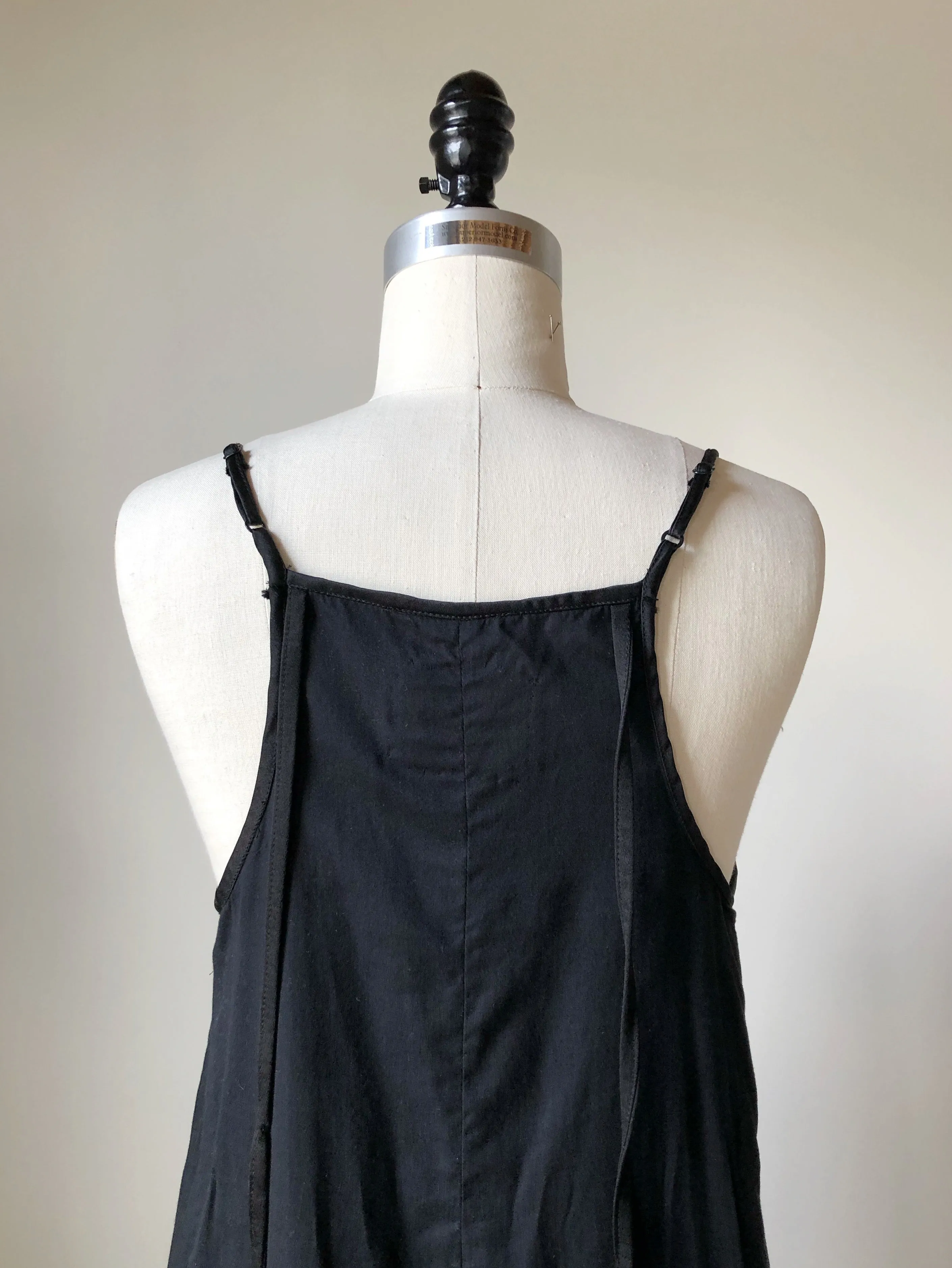cotton and silk chiffon pin tuck slip dress