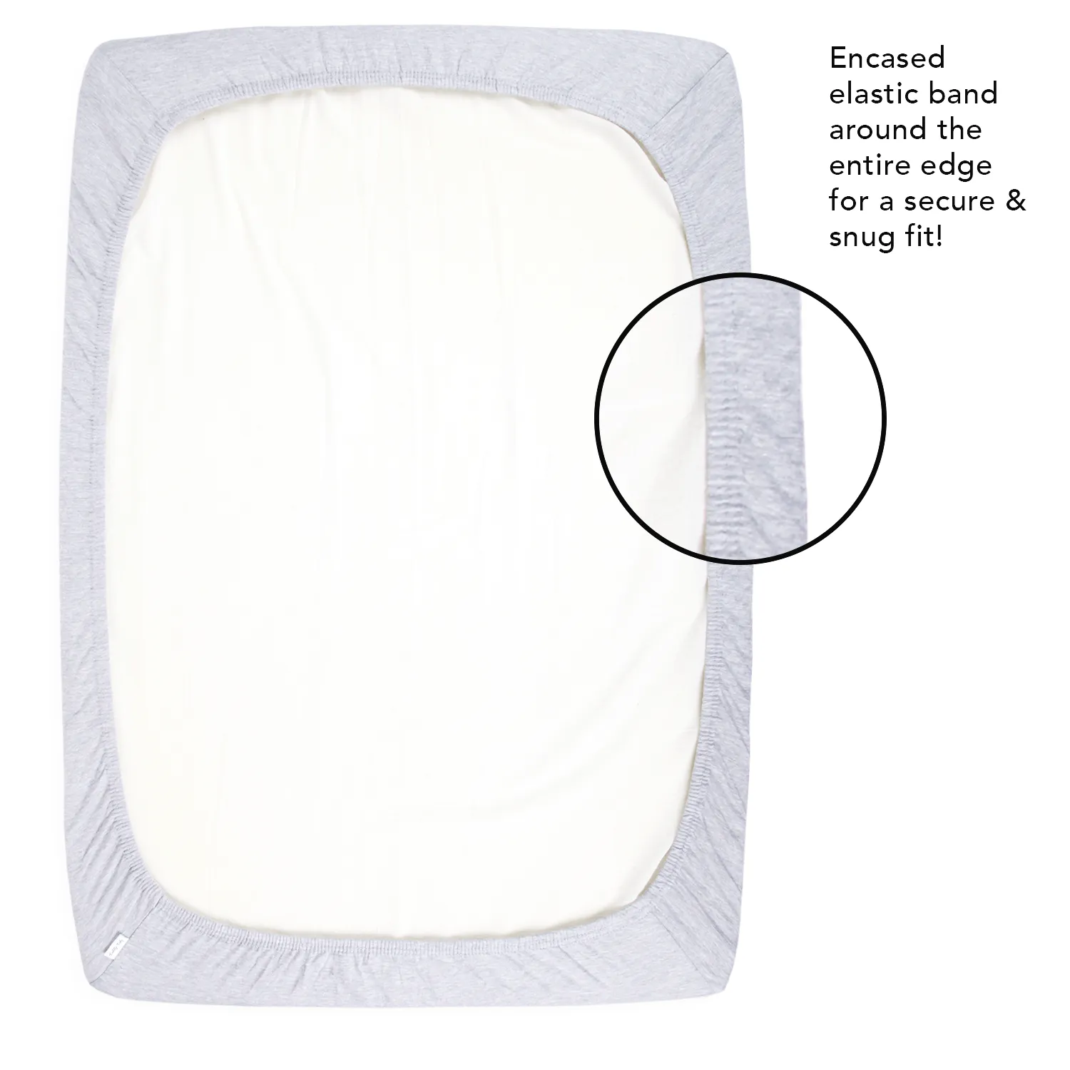 Cotton Jersey Fitted Playard Sheets, 2 Pack – Heather Grey