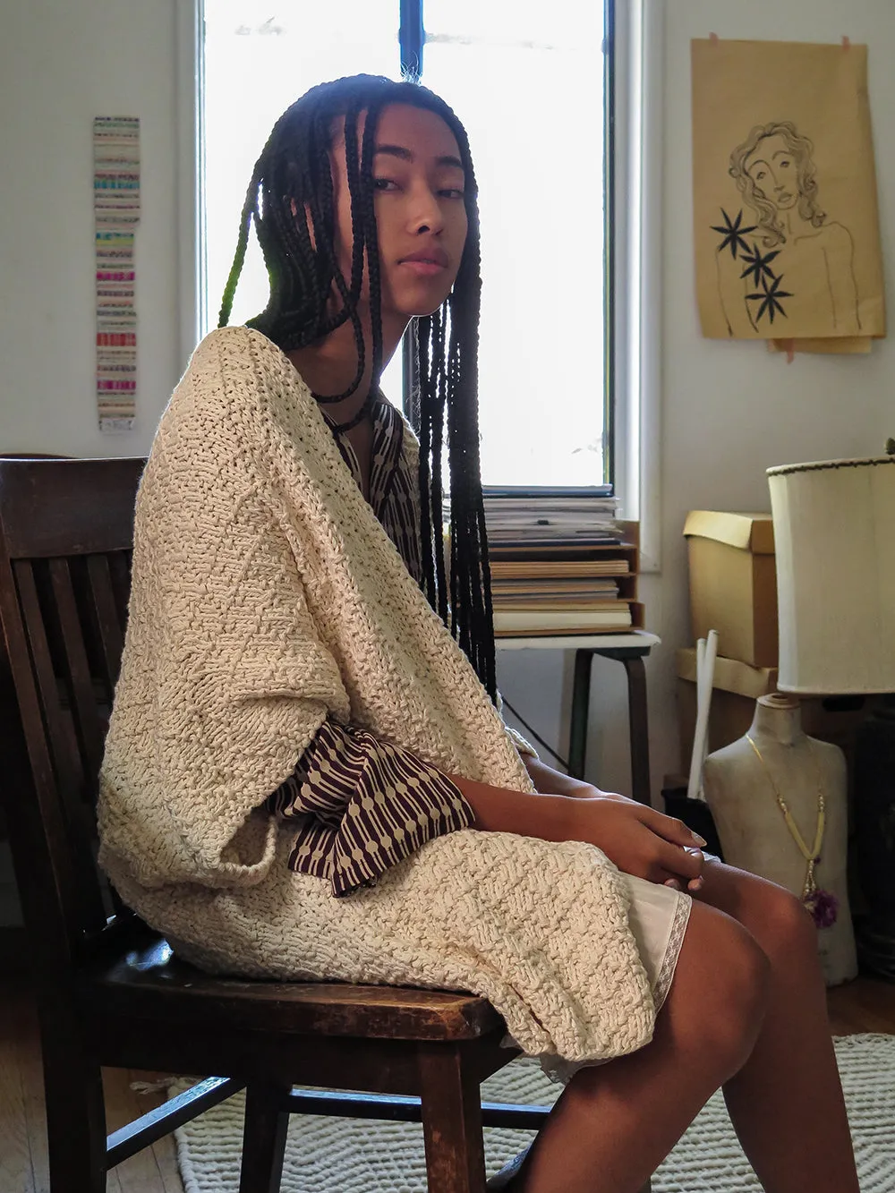 Cotton Kimono Cardigan in Natural