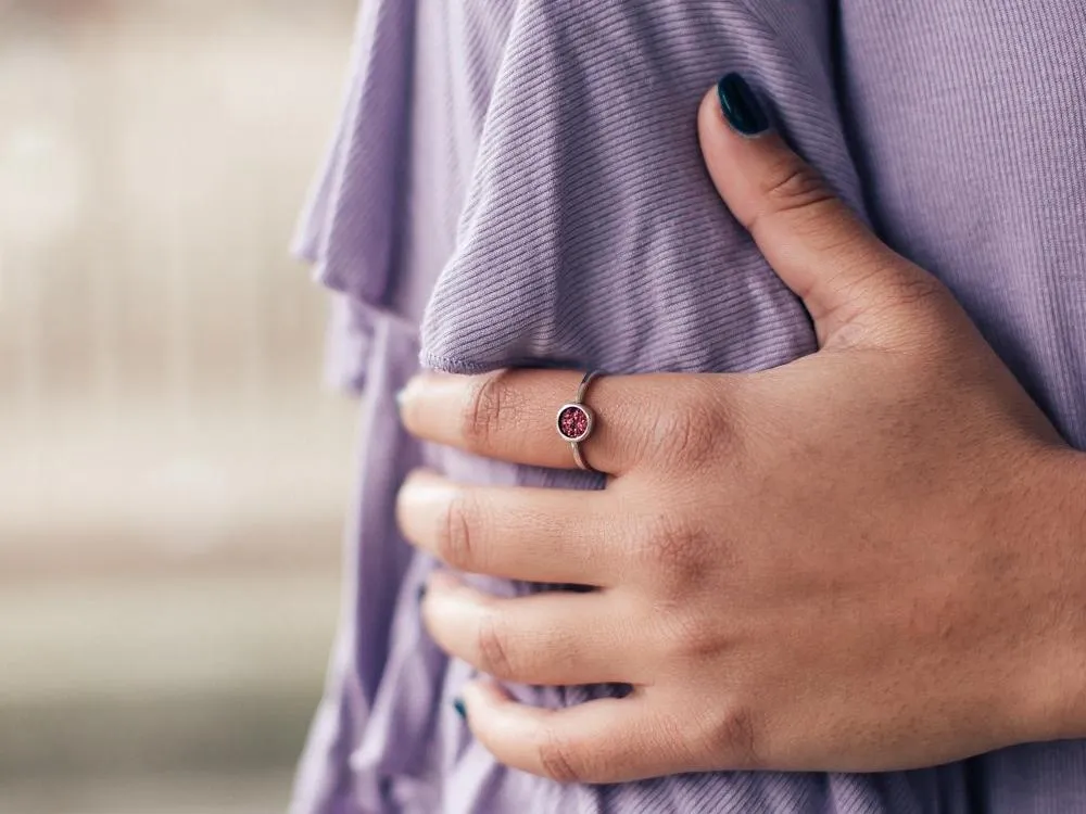 Cove Fuchsia Druzy Silver Ring