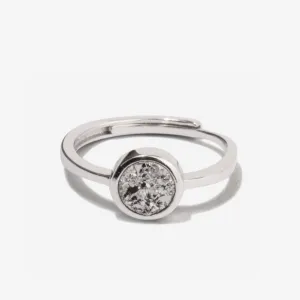Cove Grey Druzy Silver Ring