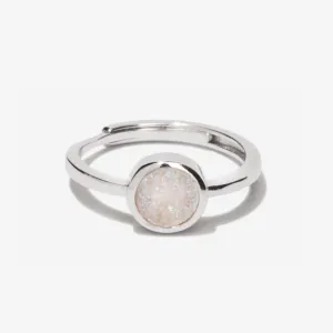 Cove White Druzy Silver Ring