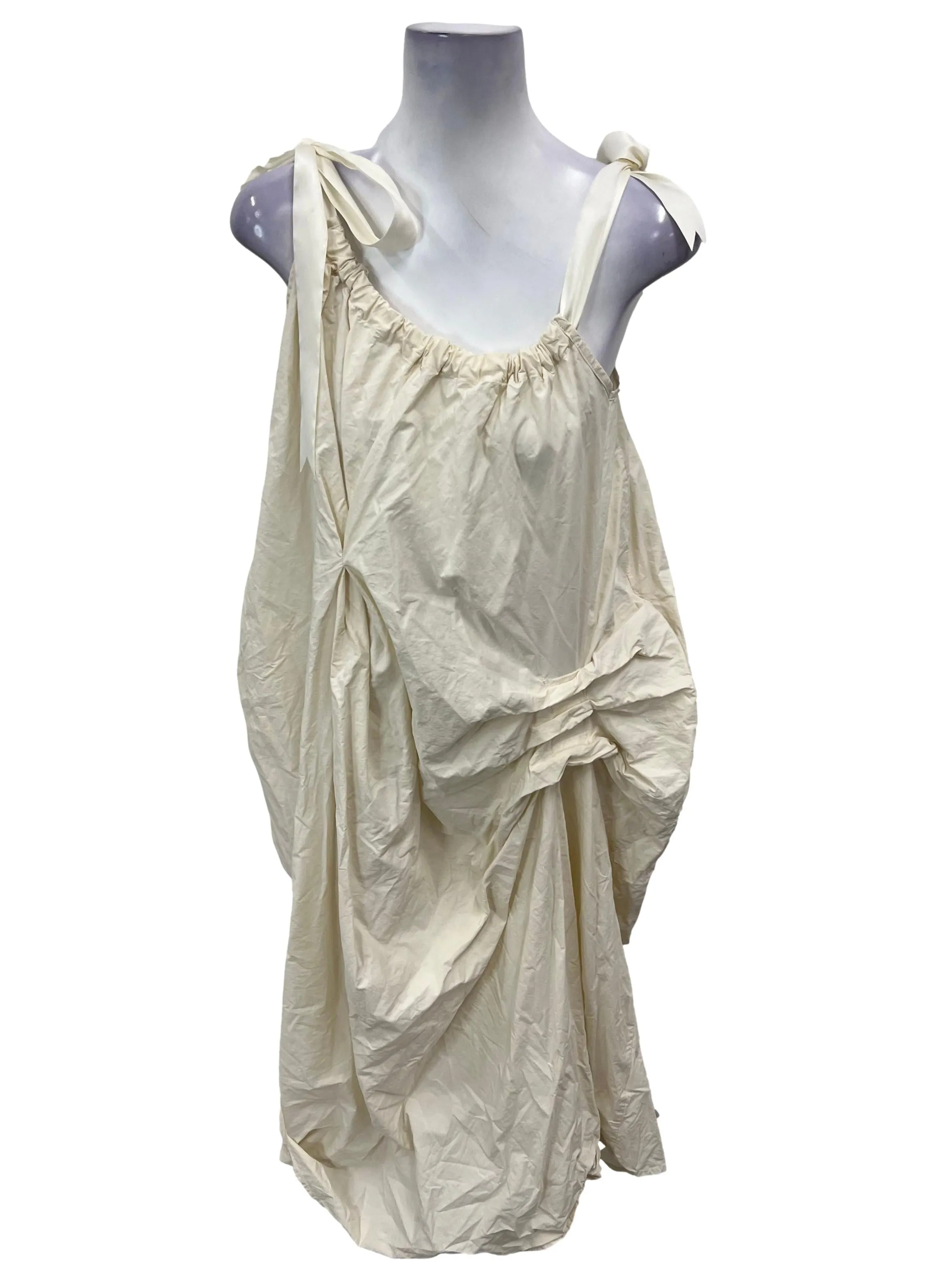 Cream Abstract Slip Dress
