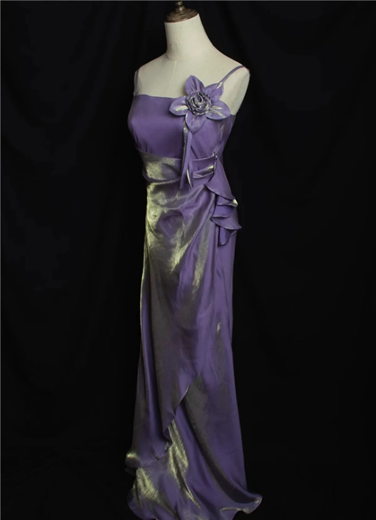 Cute Straps Simple Long Party Dress, A-line Floor Length Evening Dress