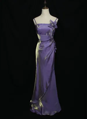 Cute Straps Simple Long Party Dress, A-line Floor Length Evening Dress