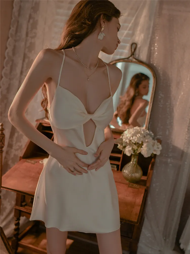 Cutout Knot Slip Dress
