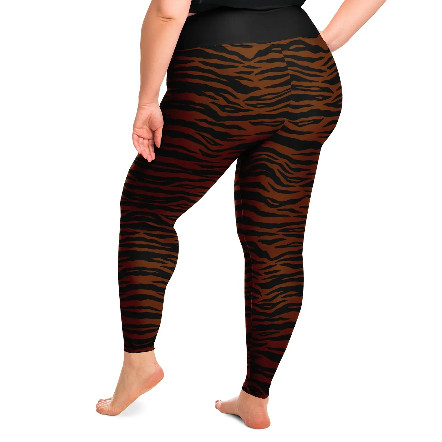 Dark Tiger Print Leggings Plus Size 2X - 6X Squat Proof