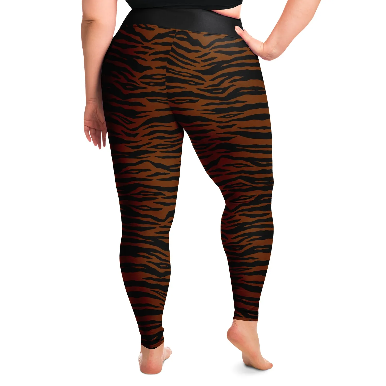 Dark Tiger Print Leggings Plus Size 2X - 6X Squat Proof