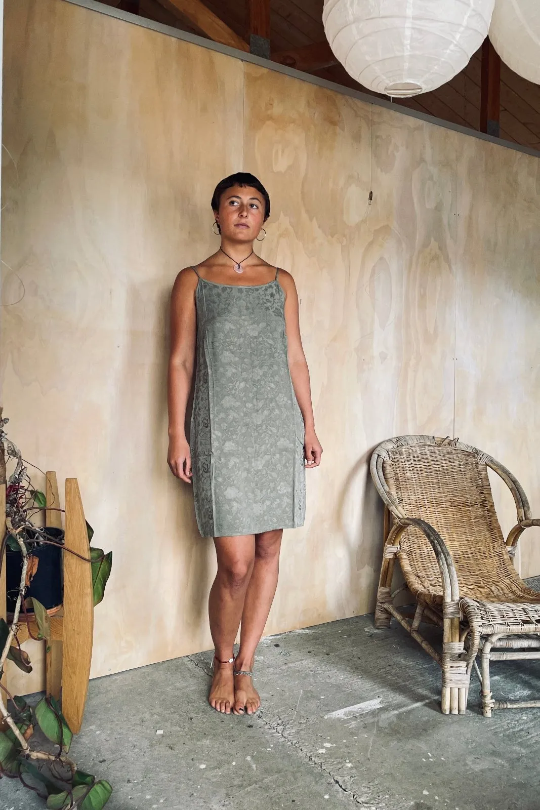 Del Rey Dress Smokey Olive Floral