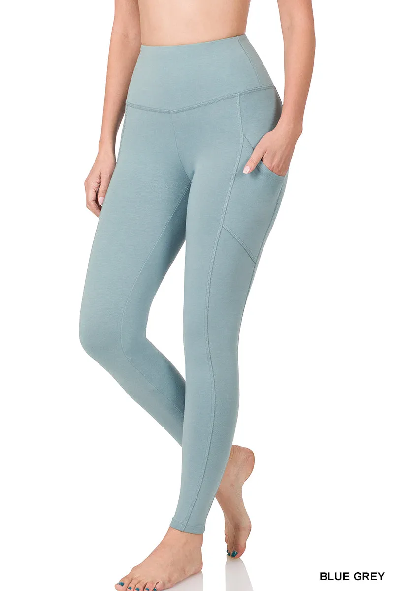 Devin Essential Leggings || Blue Grey