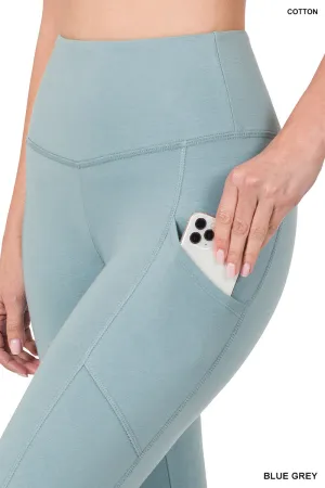 Devin Essential Leggings || Blue Grey
