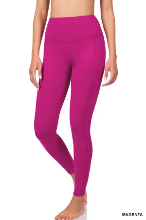 Devin Essential Leggings || Magenta