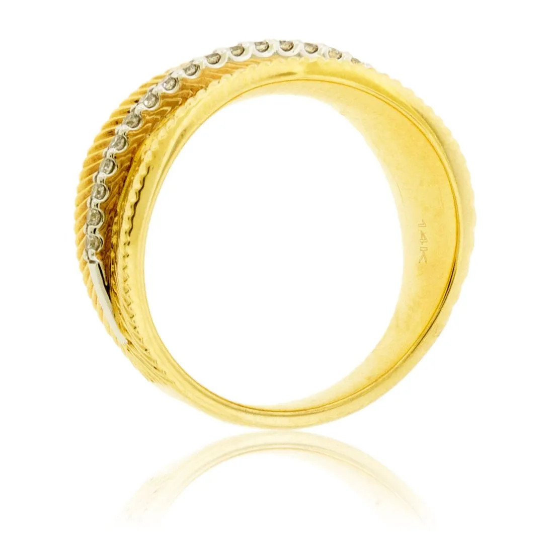 Diamond Accented & Gold Texture Band