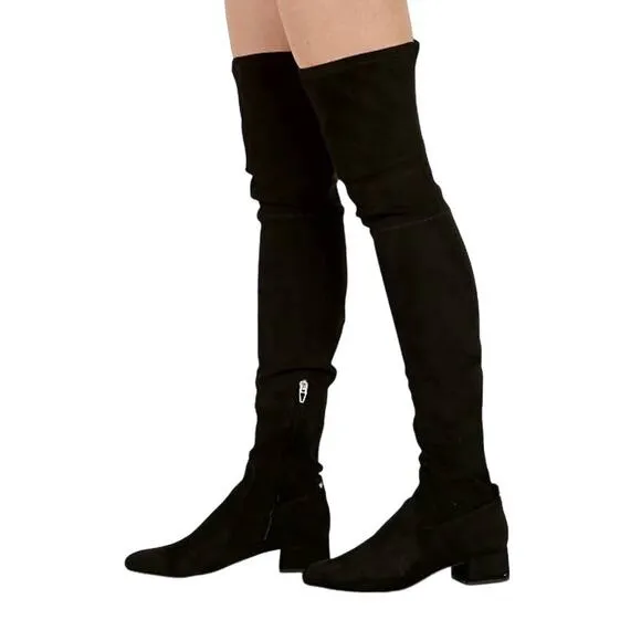 Dolce Vita Jimmy Boot Black Stella Suede Over the Knees Thigh High