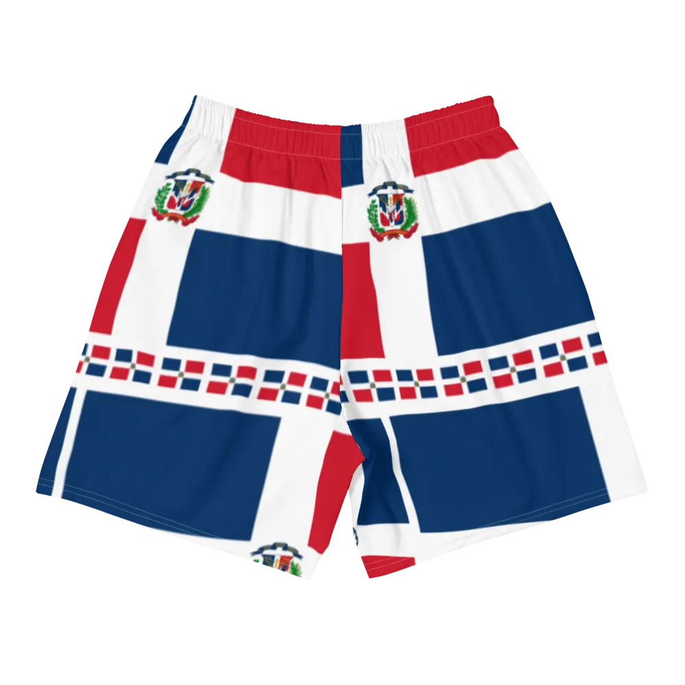 Dominican Republic Flag All-Over Collage Men's Athletic Long Shorts Swimsuit