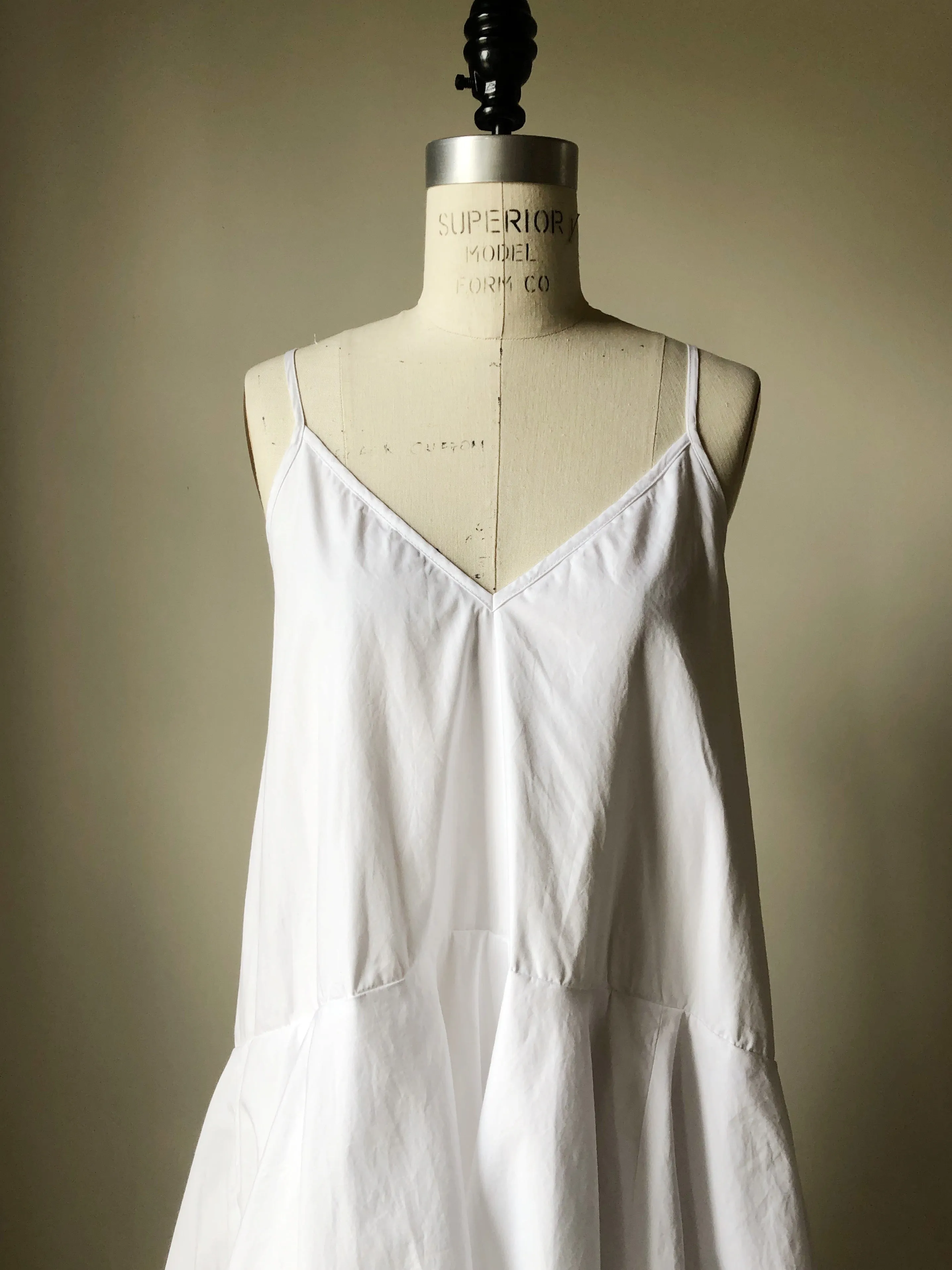 double tier cotton slip dress with ties