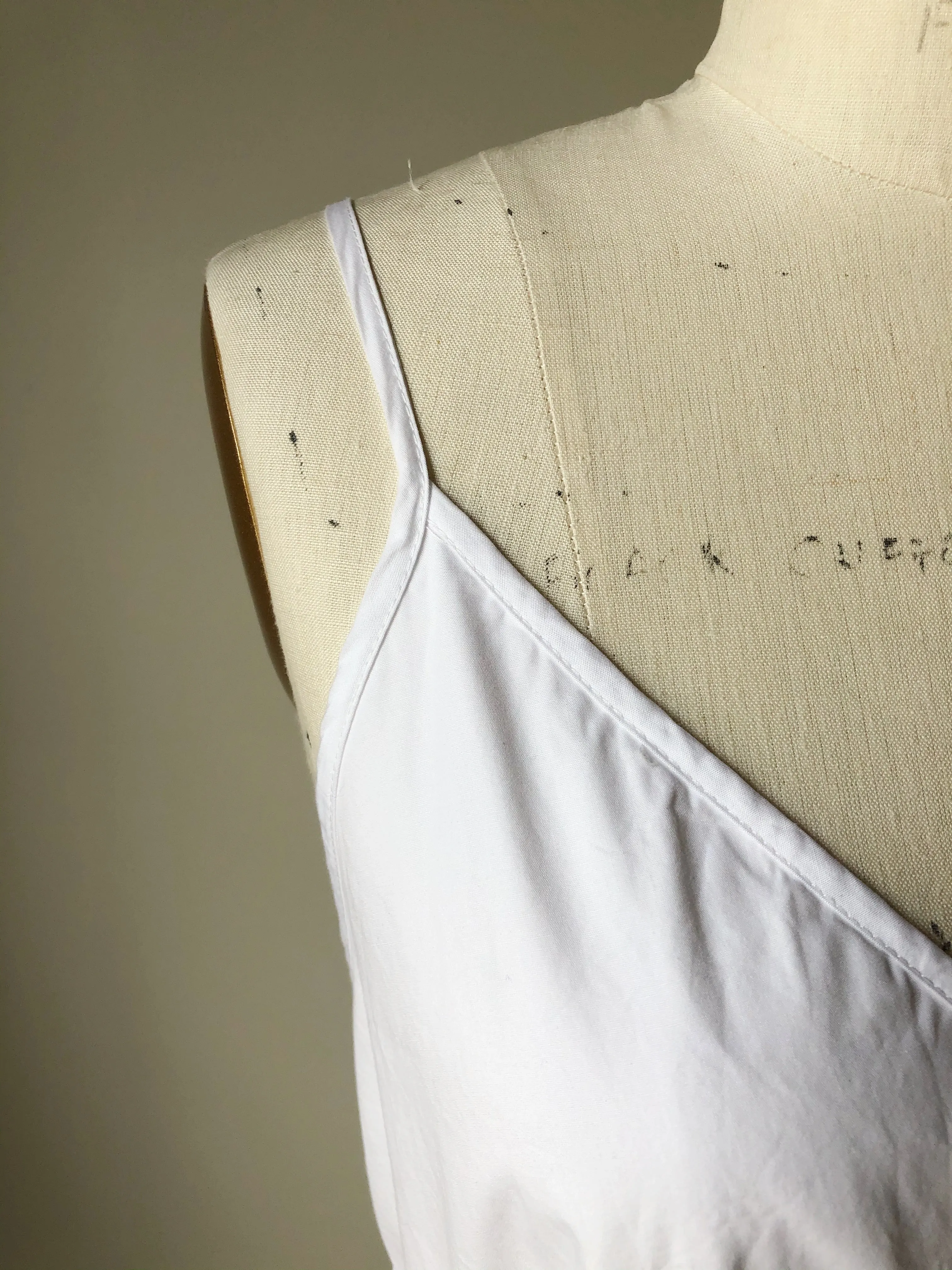 double tier cotton slip dress with ties