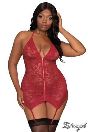 Dreamgirl Zipper Garter Slip