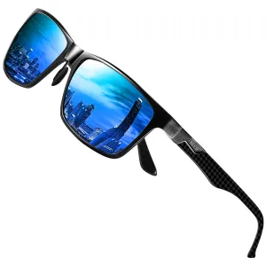 DUCO Square Polarized Sunglasses for Men LightWeight Carbon Fiber UV400 Protection Sun Glasses 8206