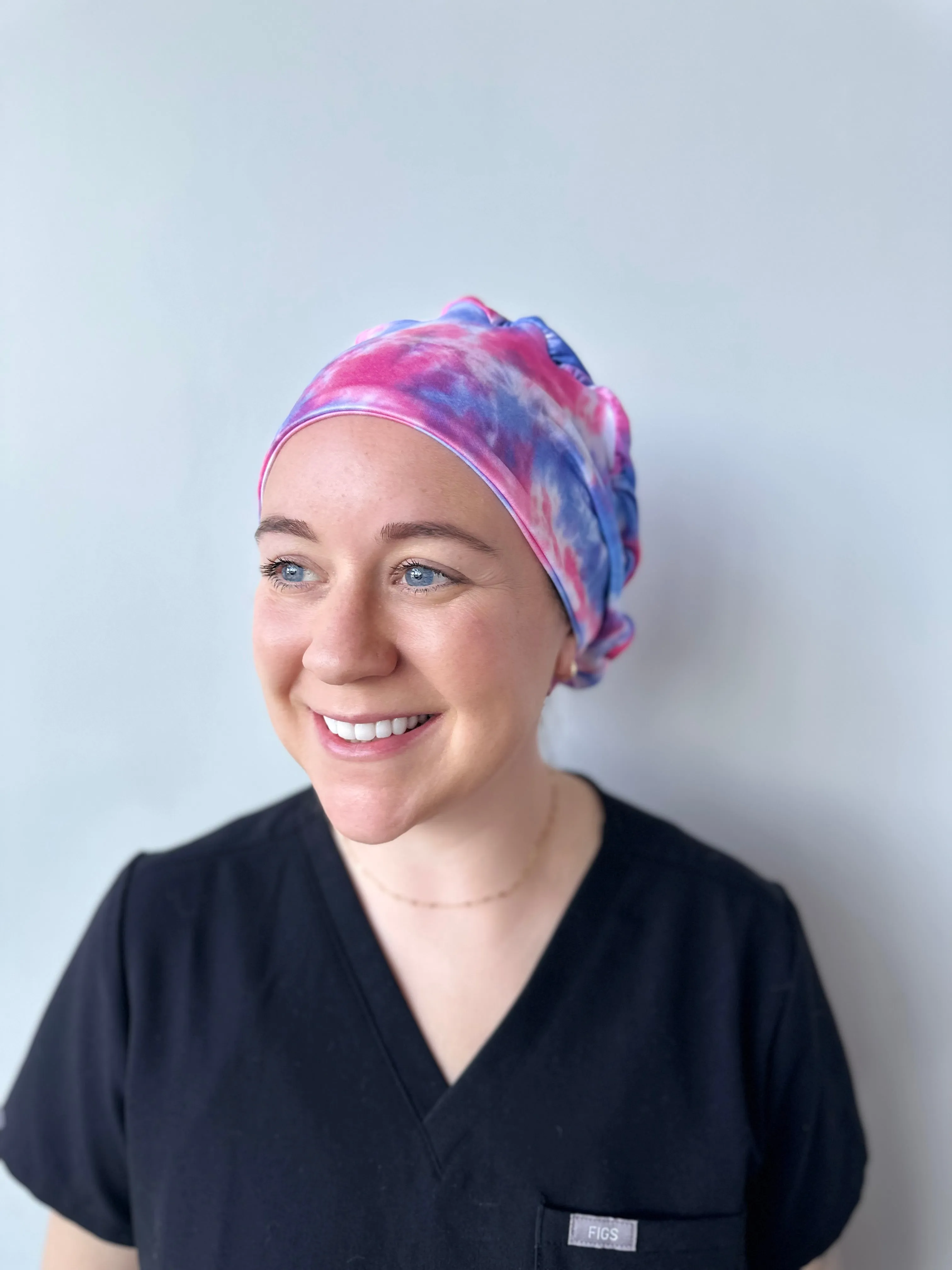 DuoStyle Scrub Hat - Blue & Pink Tie Dye