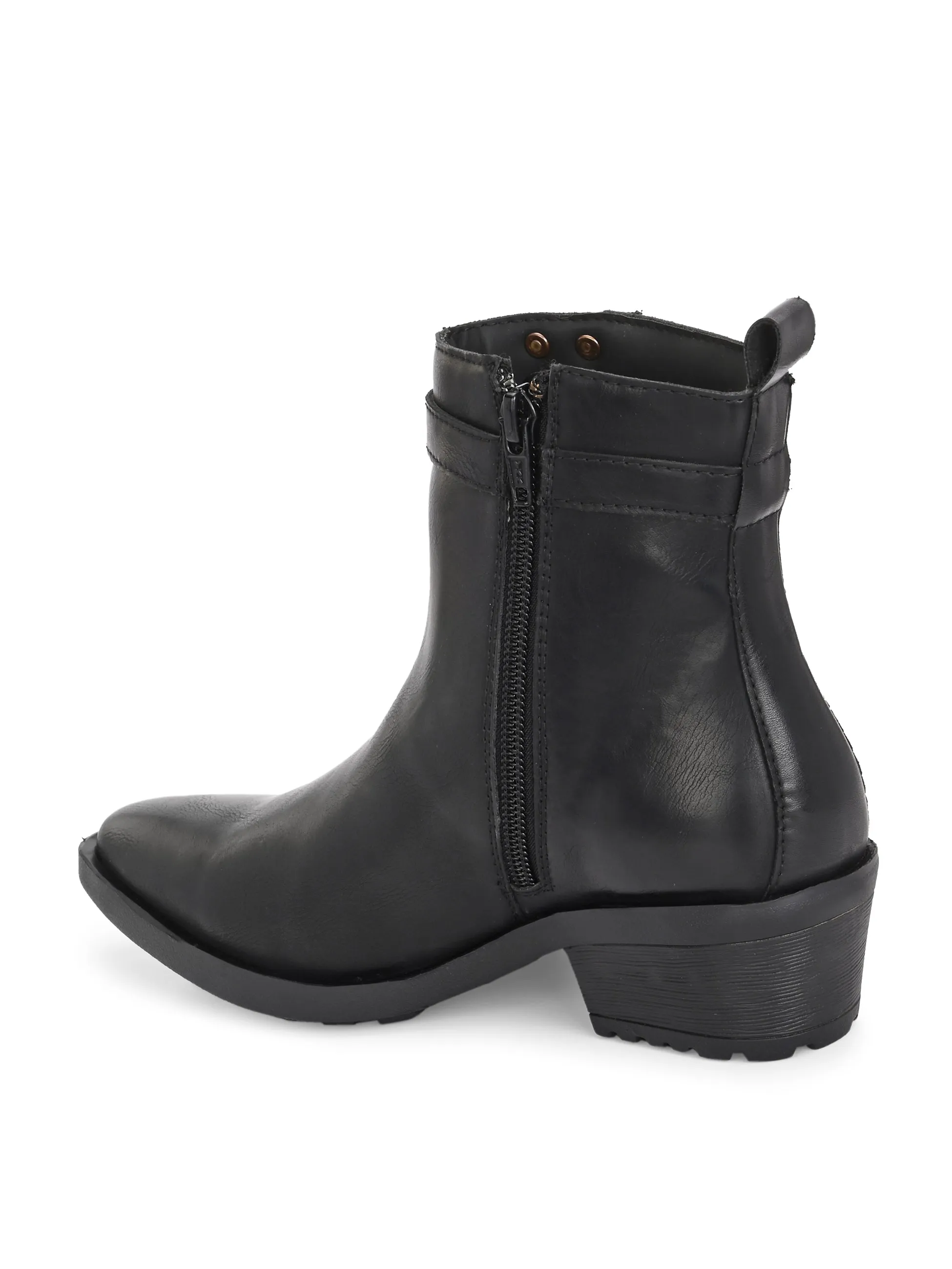 EL PASO Women Faux Leather Casual Slip On Boots