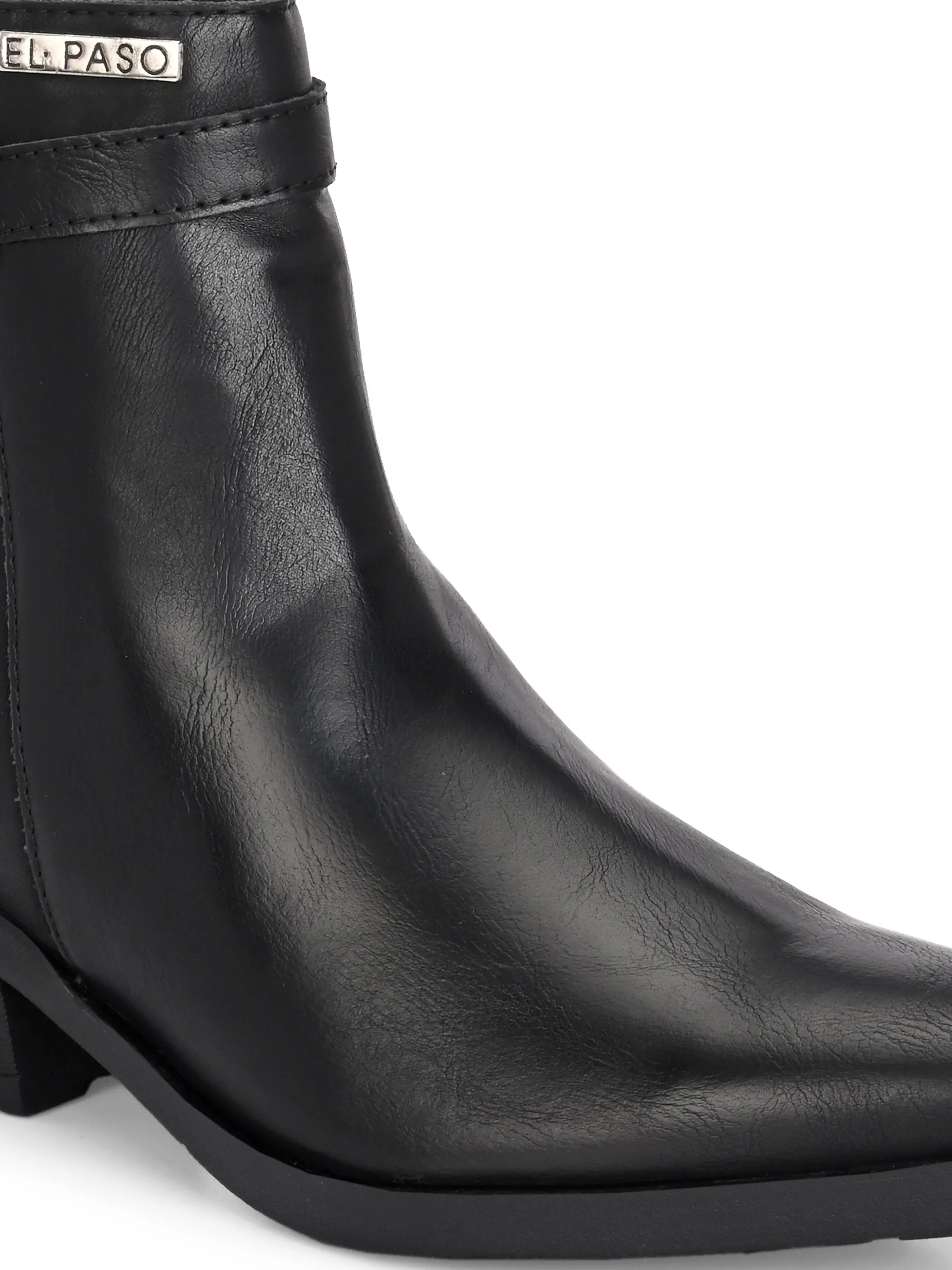 EL PASO Women Faux Leather Casual Slip On Boots